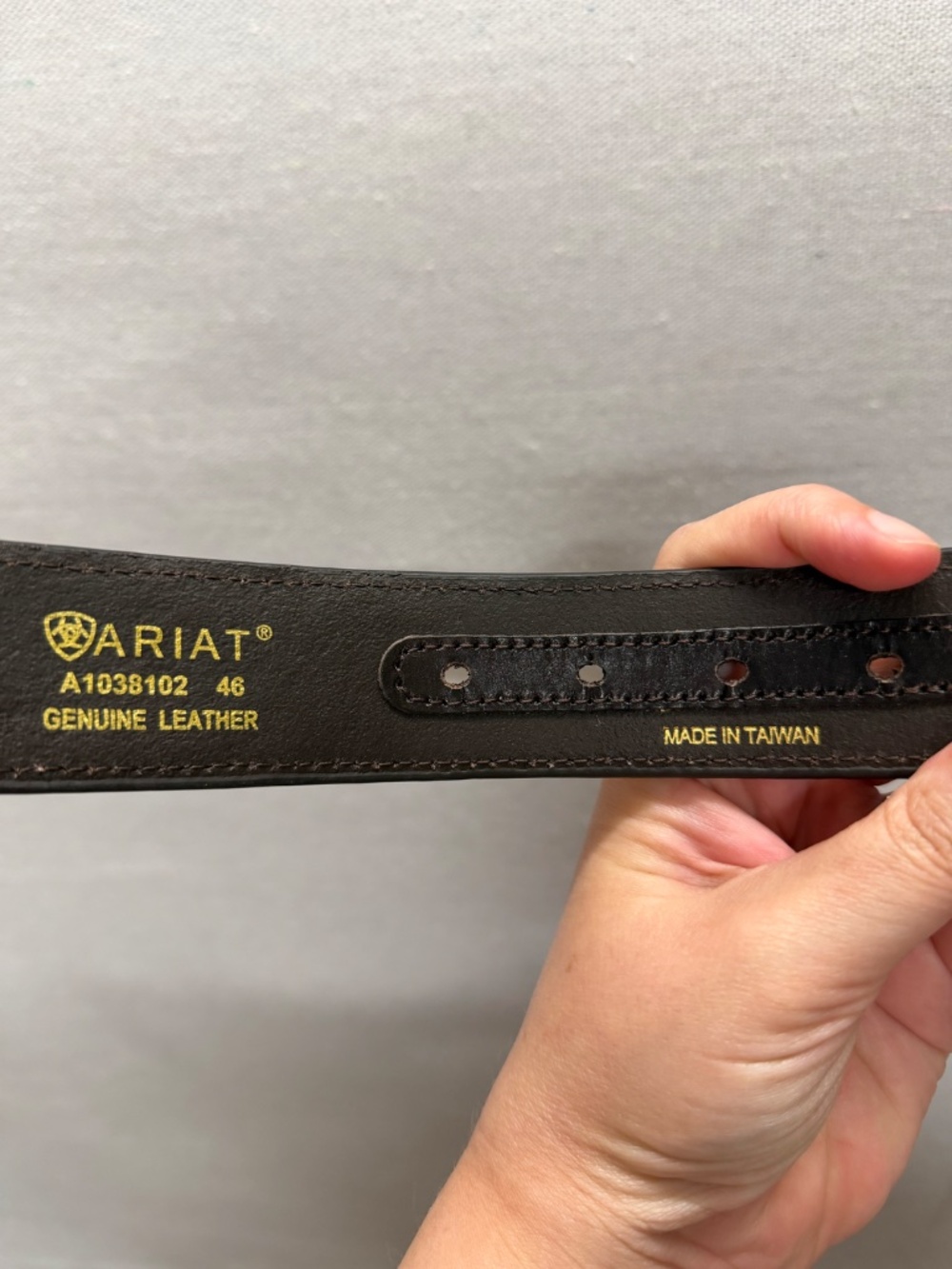 NWT Limited Edition Ariat Distressed Suede Longhorn Belt - size 46 - Picture 7 of 7